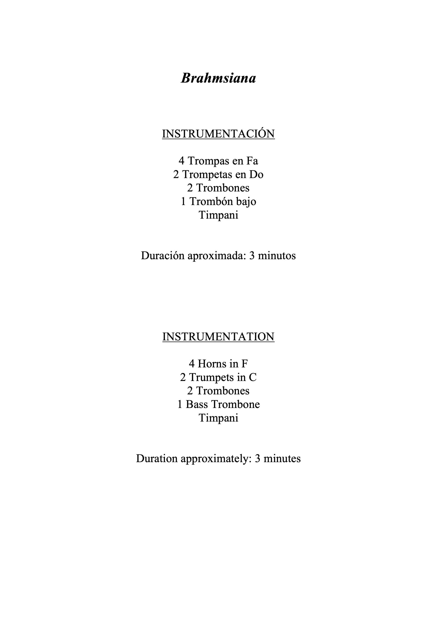Brahmsiana, fanfarria para metales y timbales - Imagen 3