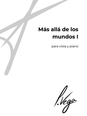 Portada de la partitura Más allá de los mundos I para viola y piano de Laura Vega