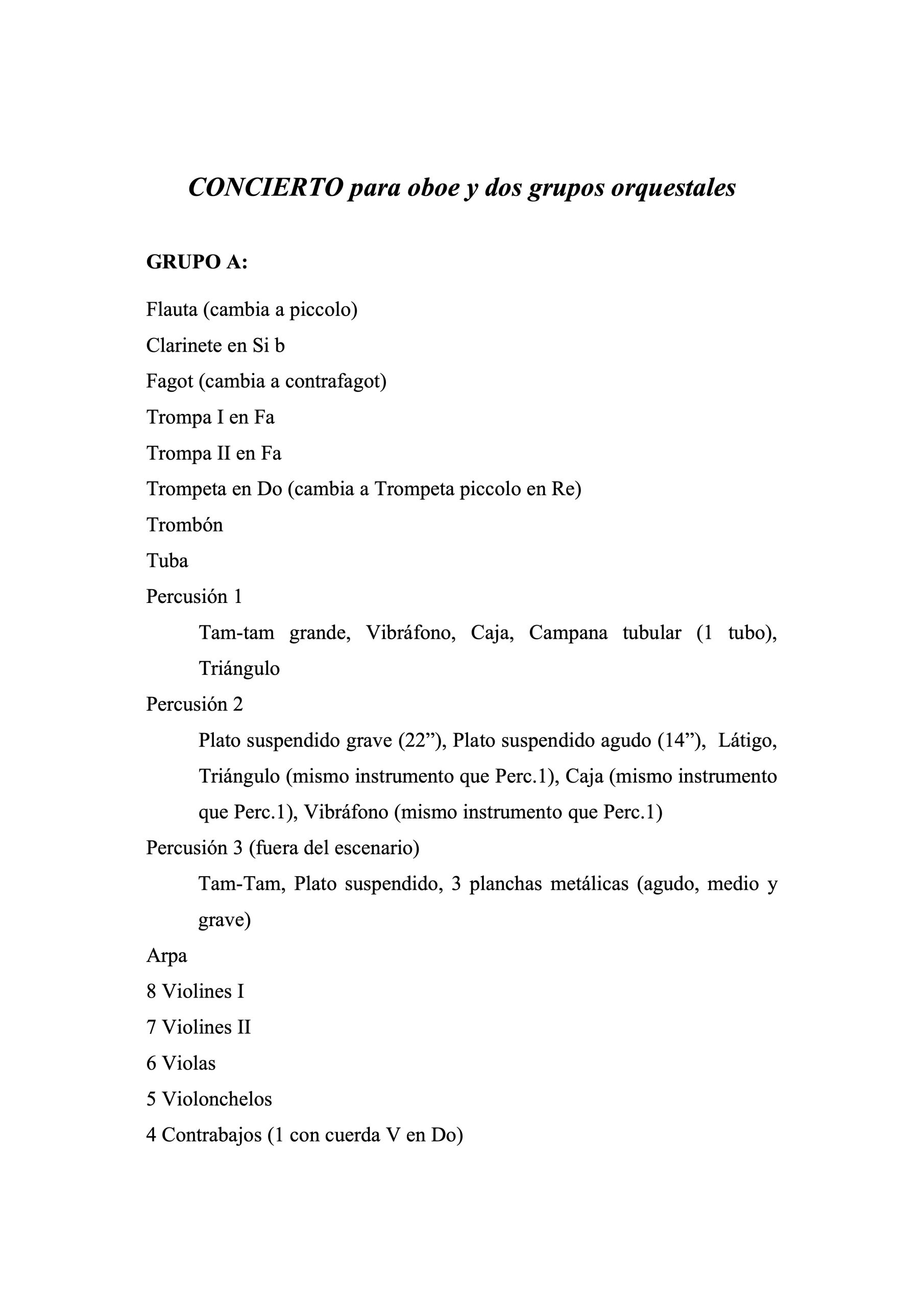 Concierto para oboe y dos grupos orquestales (partitura general) - Imagen 3