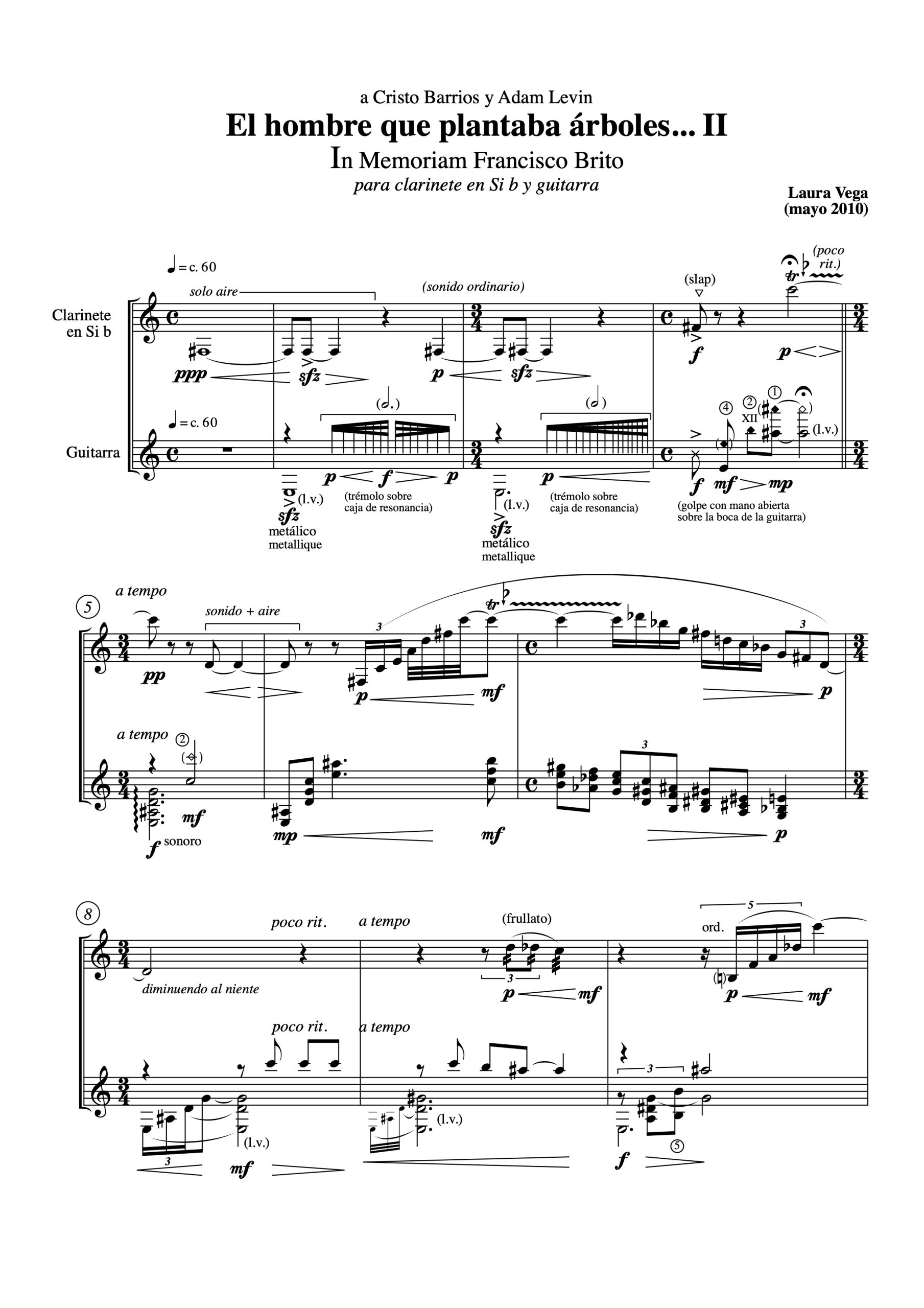 El hombre que plantaba árboles II para clarinete en Si ♭ y guitarra - Imagen 2