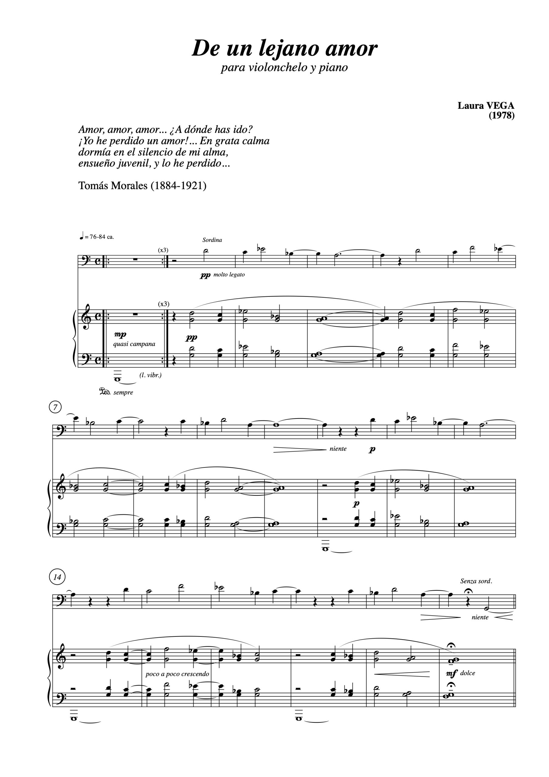 De un lejano amor para violonchelo y piano - Imagen 2
