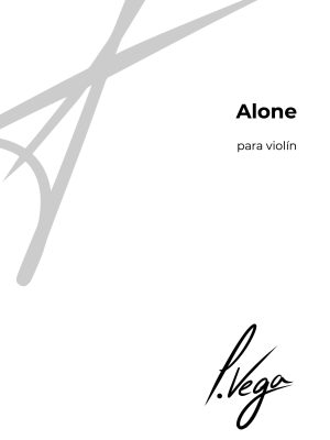Portada de la partitura Alone para violín solo de Laura Vega