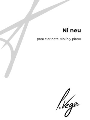 Portada de la partitura Ni neu para clarinete, violín y piano de Laura Vega