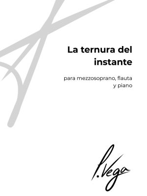 Portada de la partitura La ternura del instante para barítono, violonchelo y piano de Laura Vega