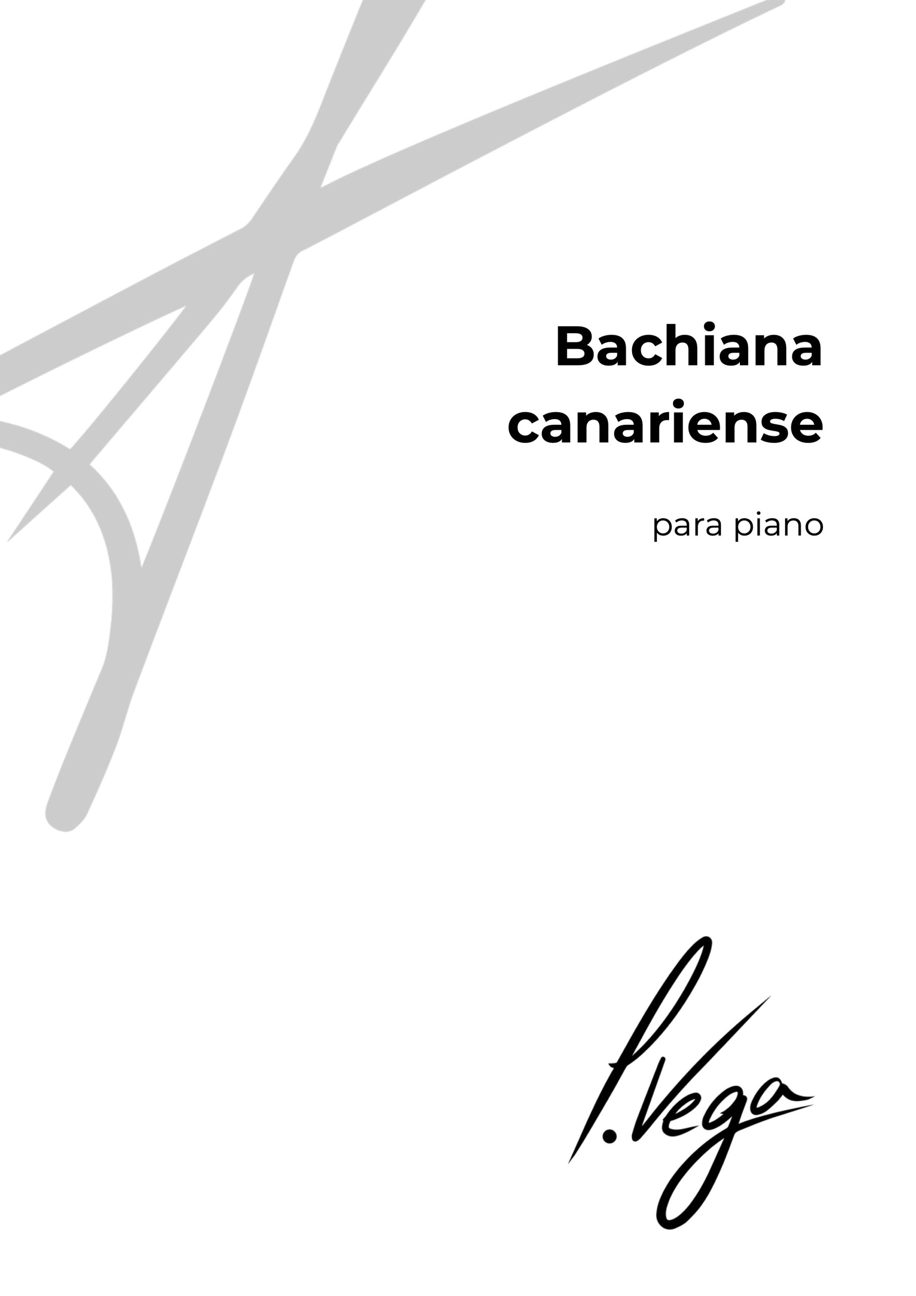 Portada de la partitura Bachiana canariense para piano de Laura Vega