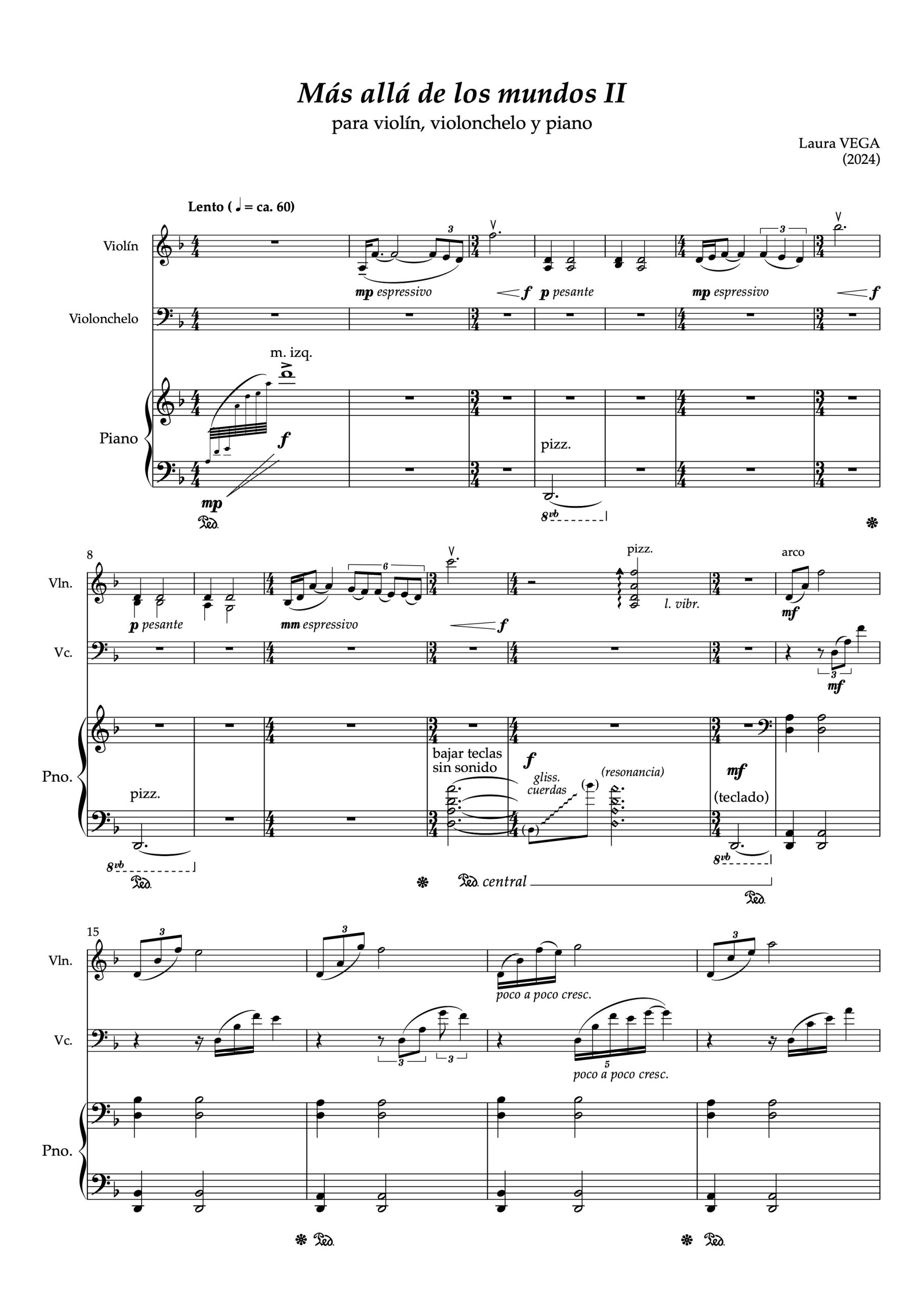 Más allá de los mundos II para violín, violonchelo y piano - Imagen 2