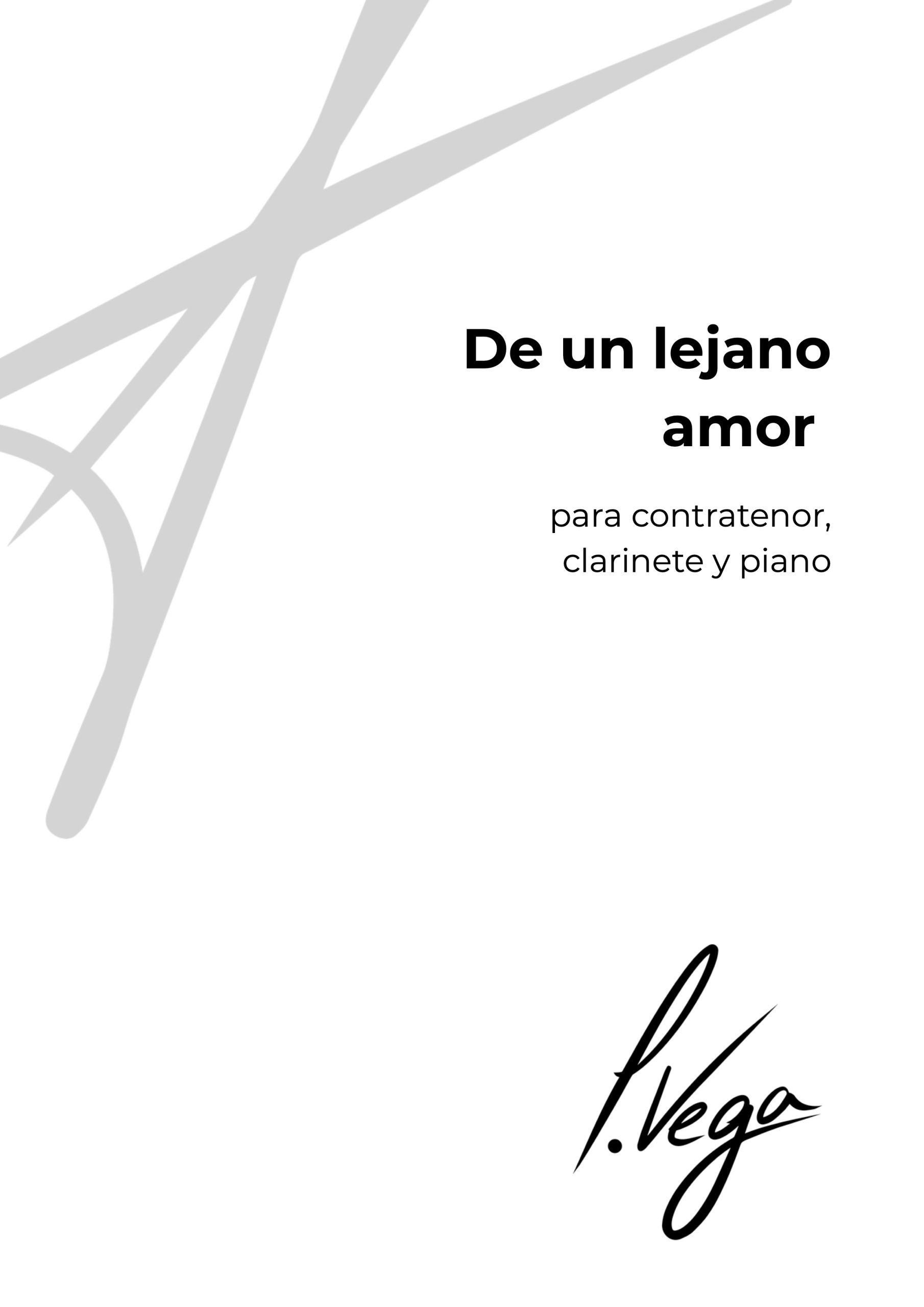 De un lejano amor para contratenor, clarinete y piano