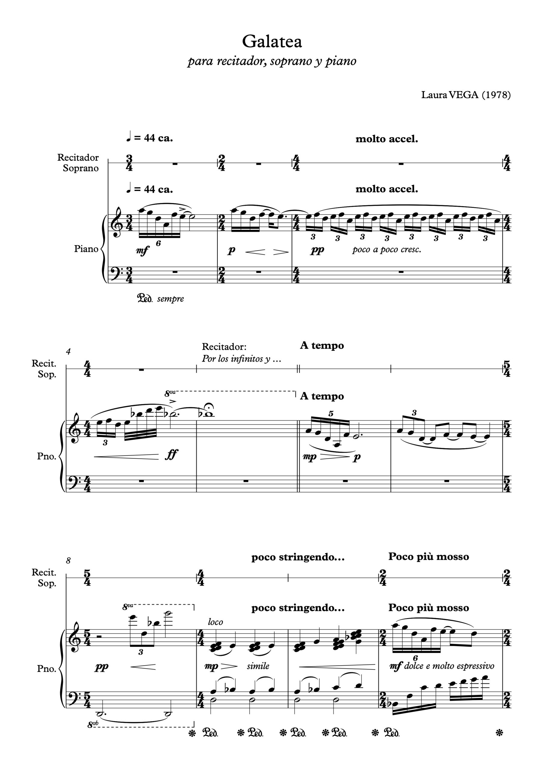 Galatea para recitador, soprano y piano - Imagen 2