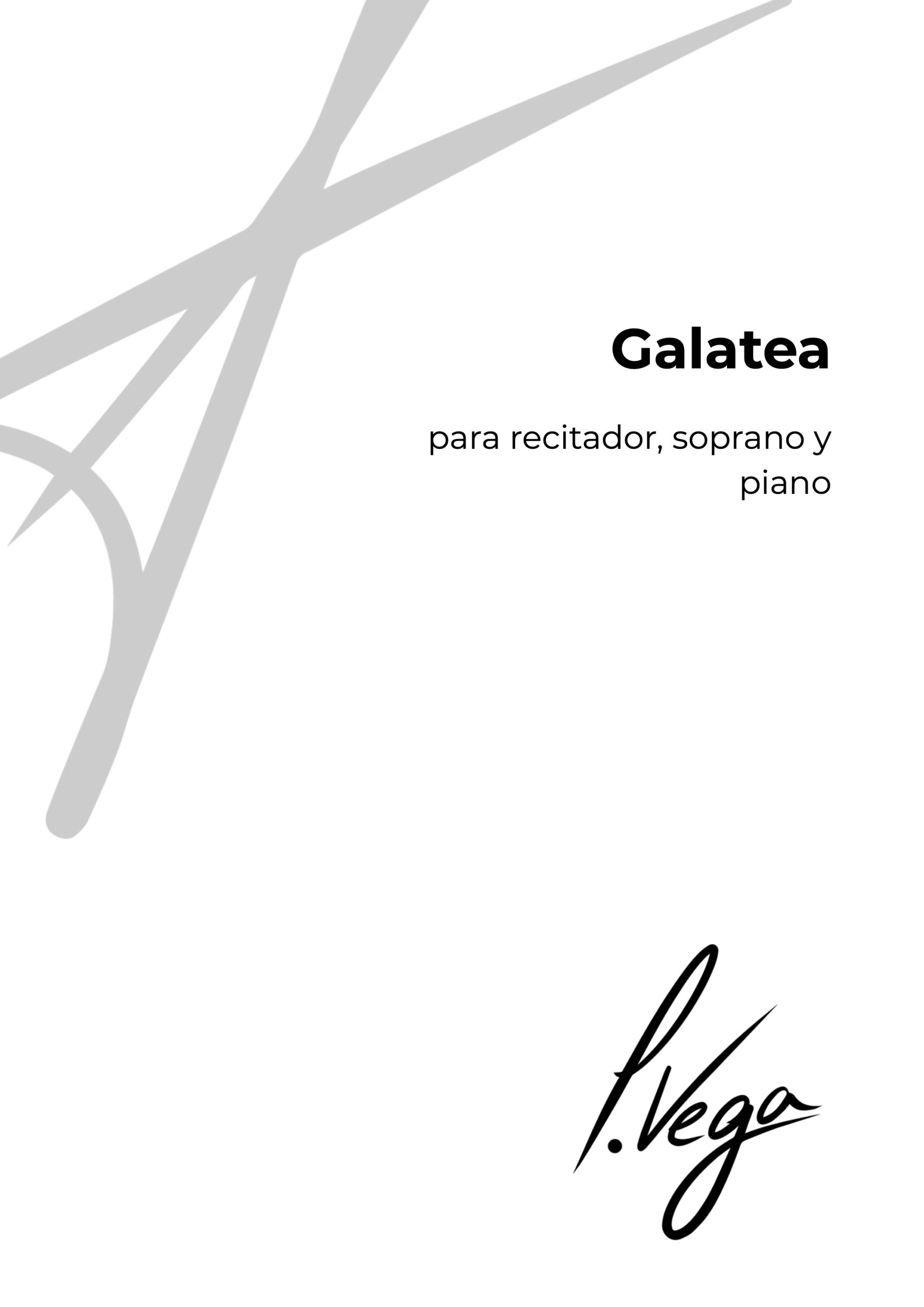 Galatea para recitador, soprano y piano