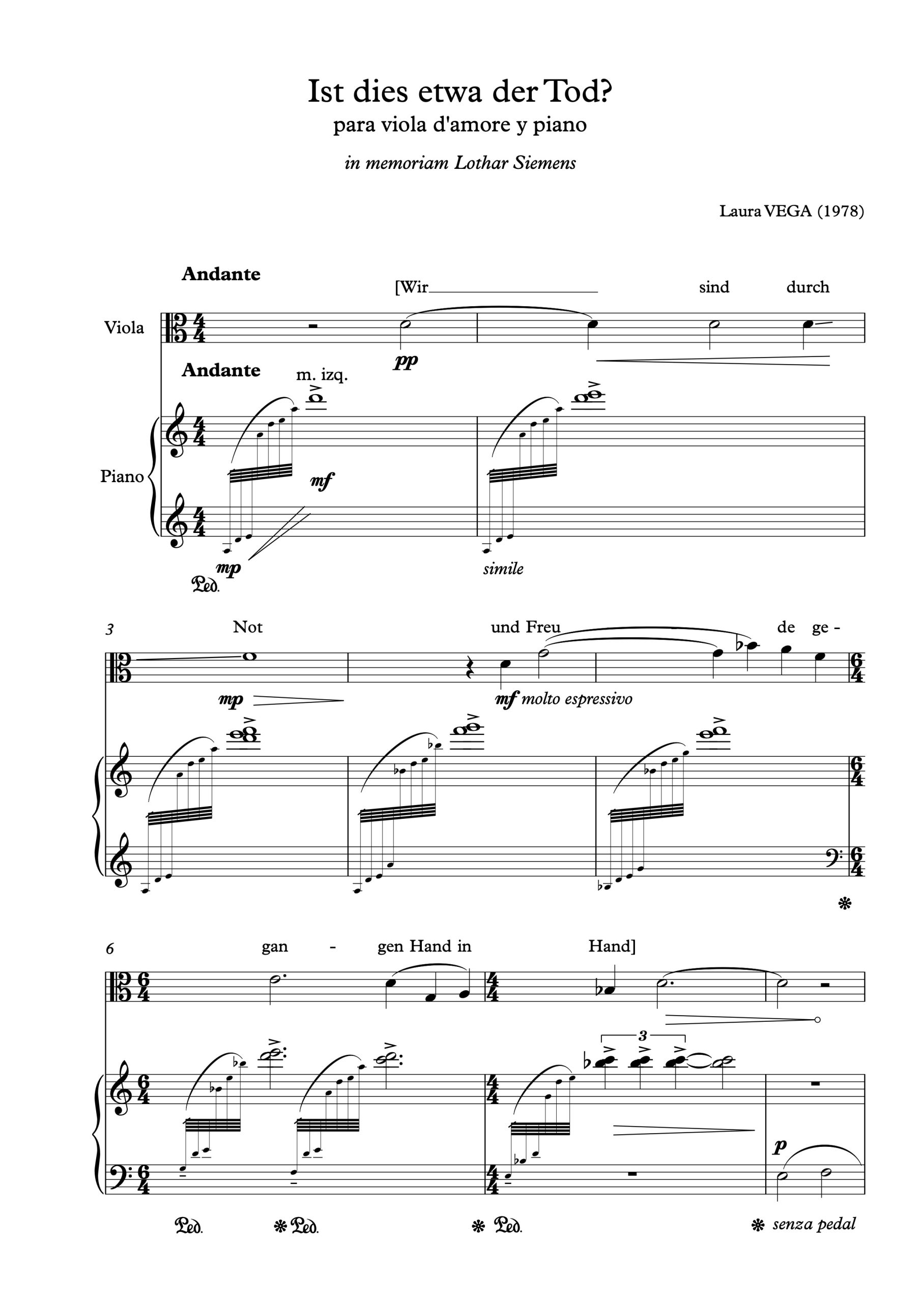 Ist dies etwa der Tod? para viola d'amore y piano - Imagen 2