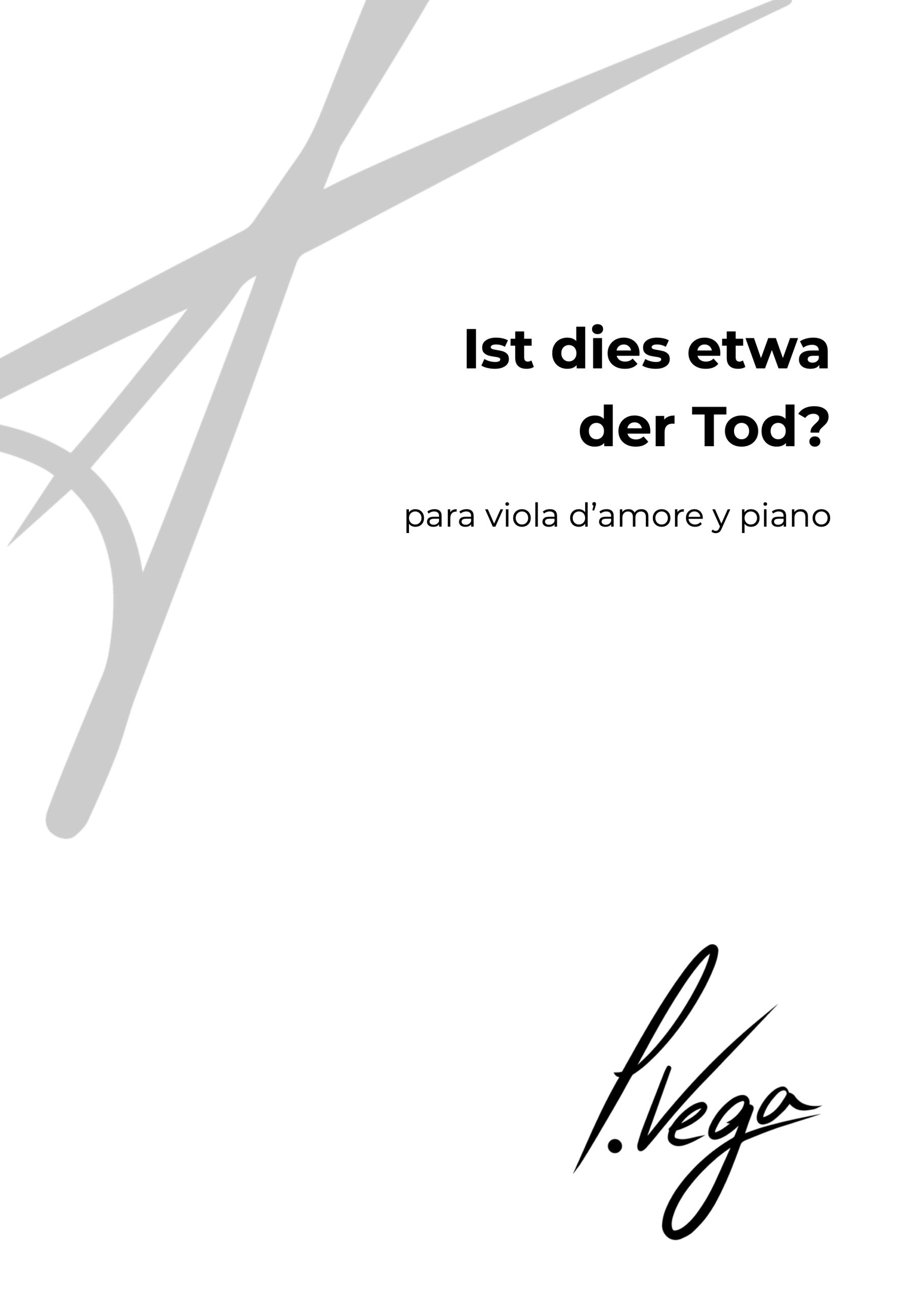 Ist dies etwa der Tod? para viola d'amore y piano
