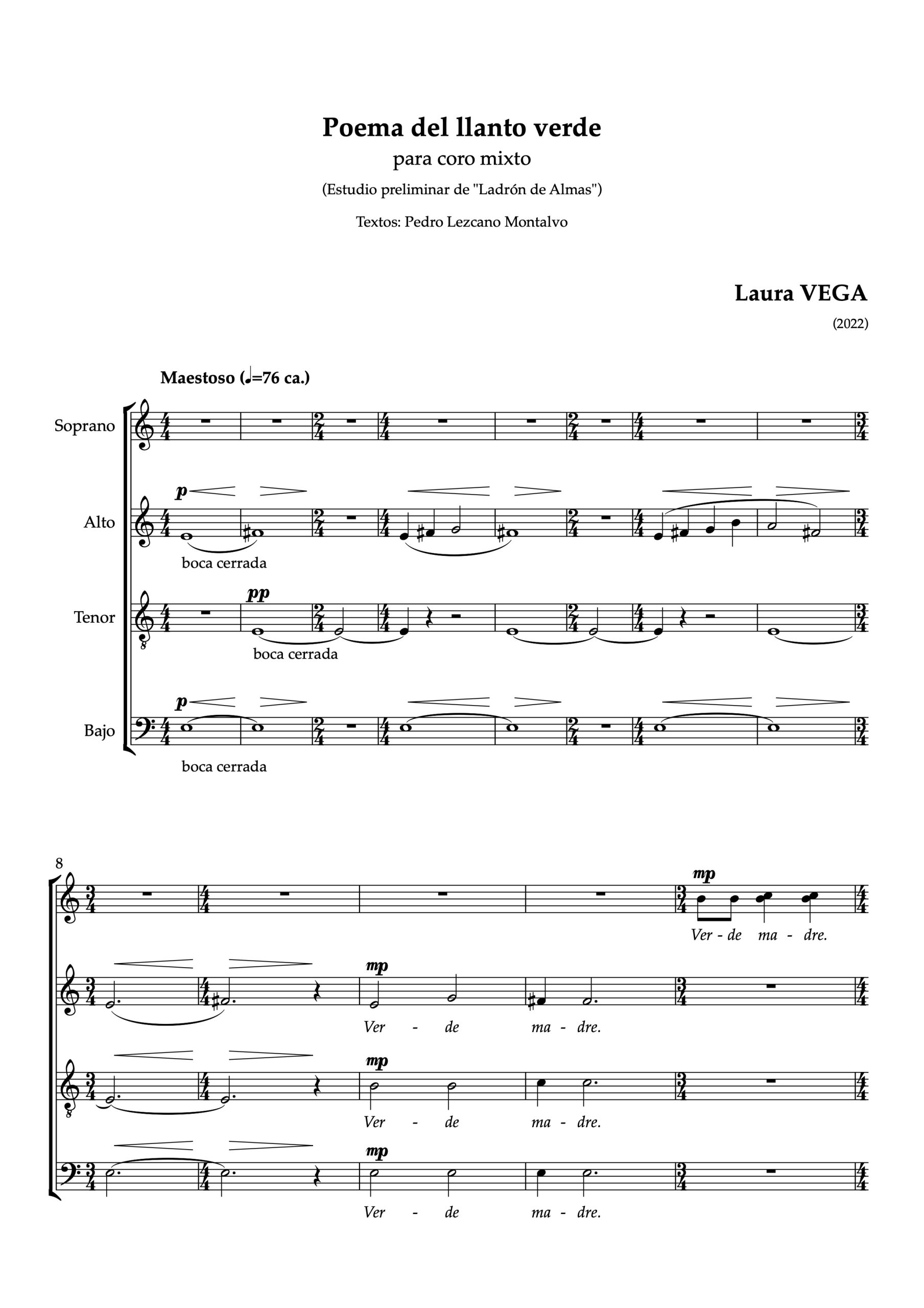 Poema del llanto verde para coro mixto - Imagen 2