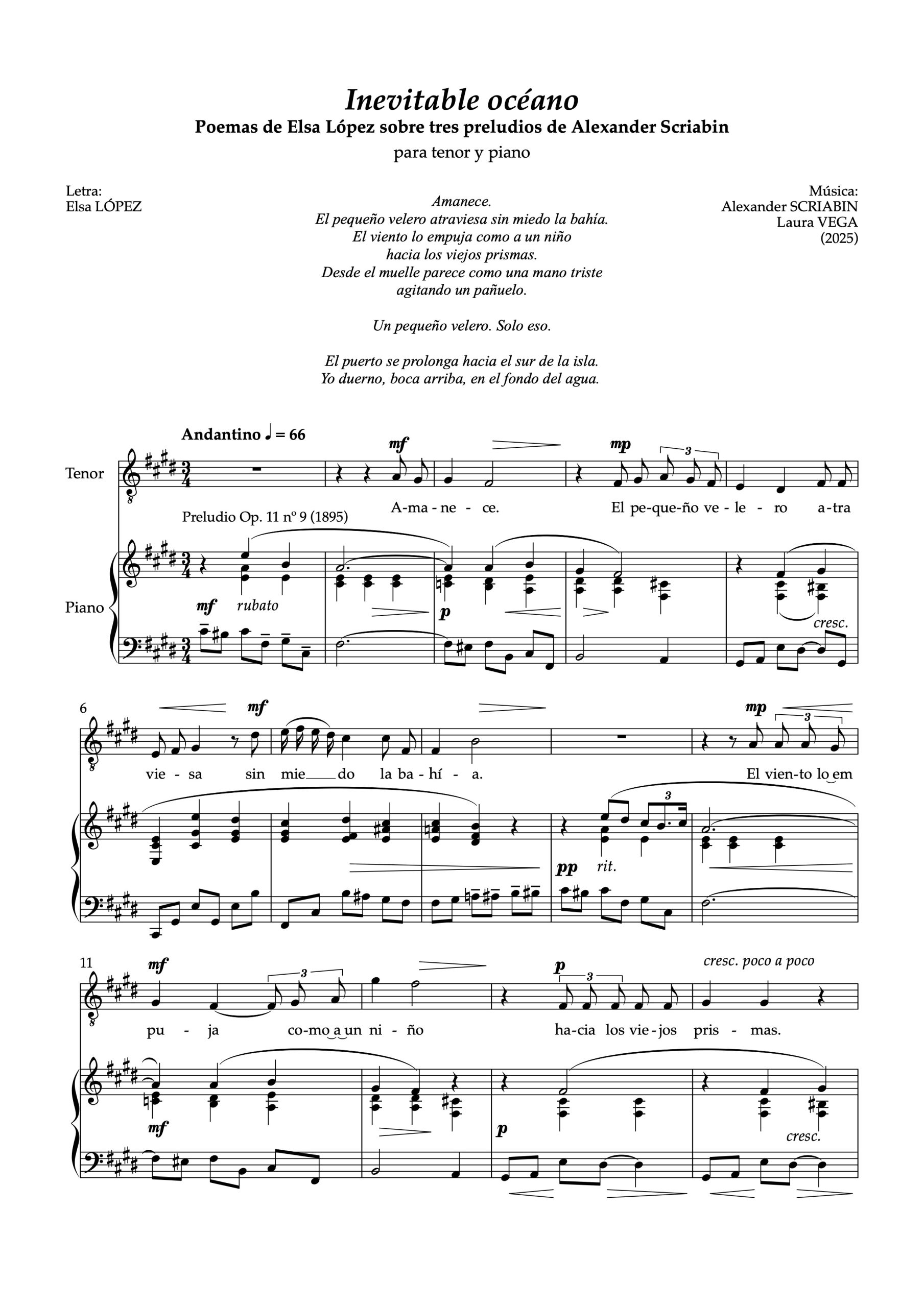 Inevitable océano para tenor y piano - Imagen 2