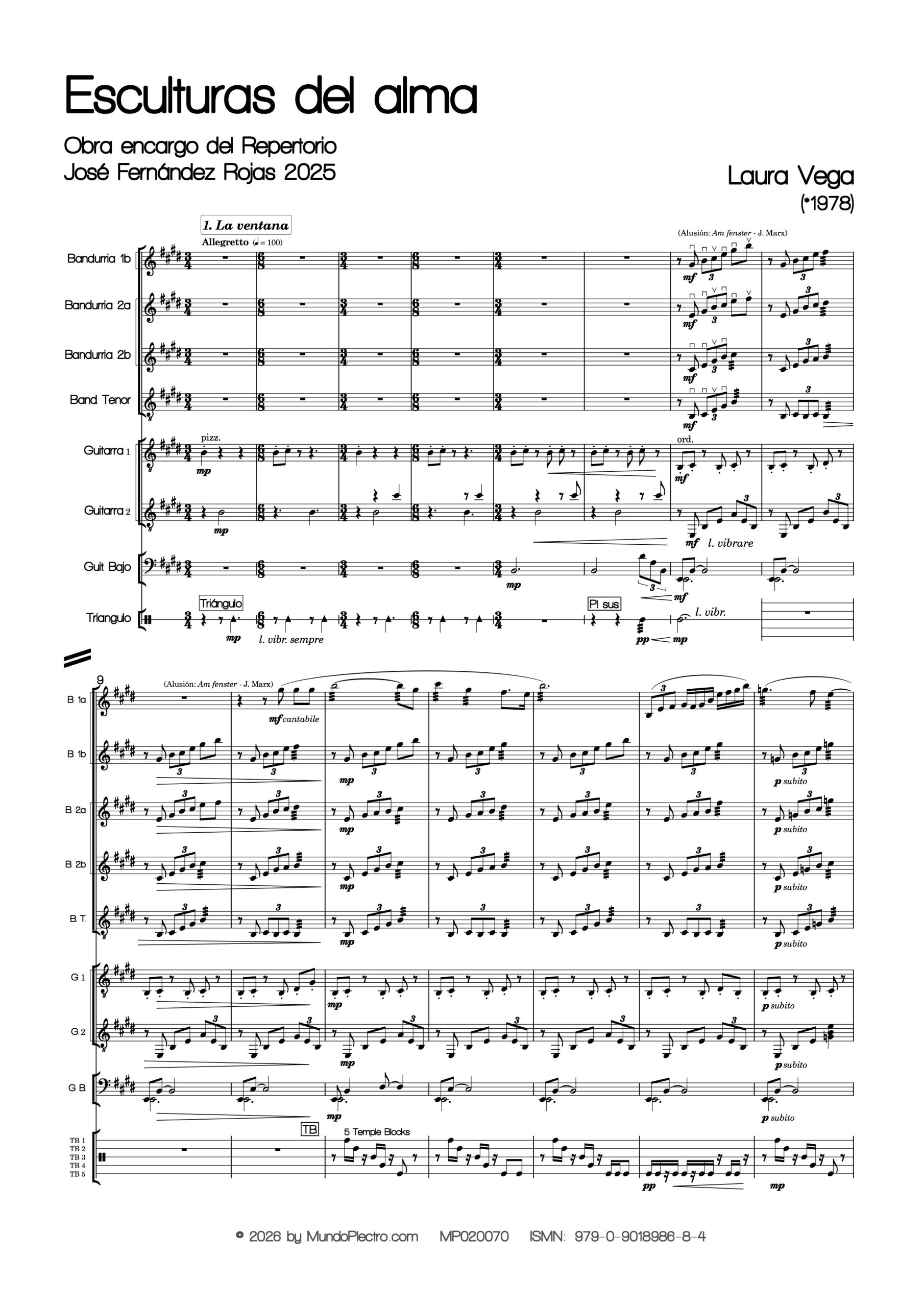 Esculturas del alma para orquesta de plectro (Editorial Mundo Plectro) - Imagen 2