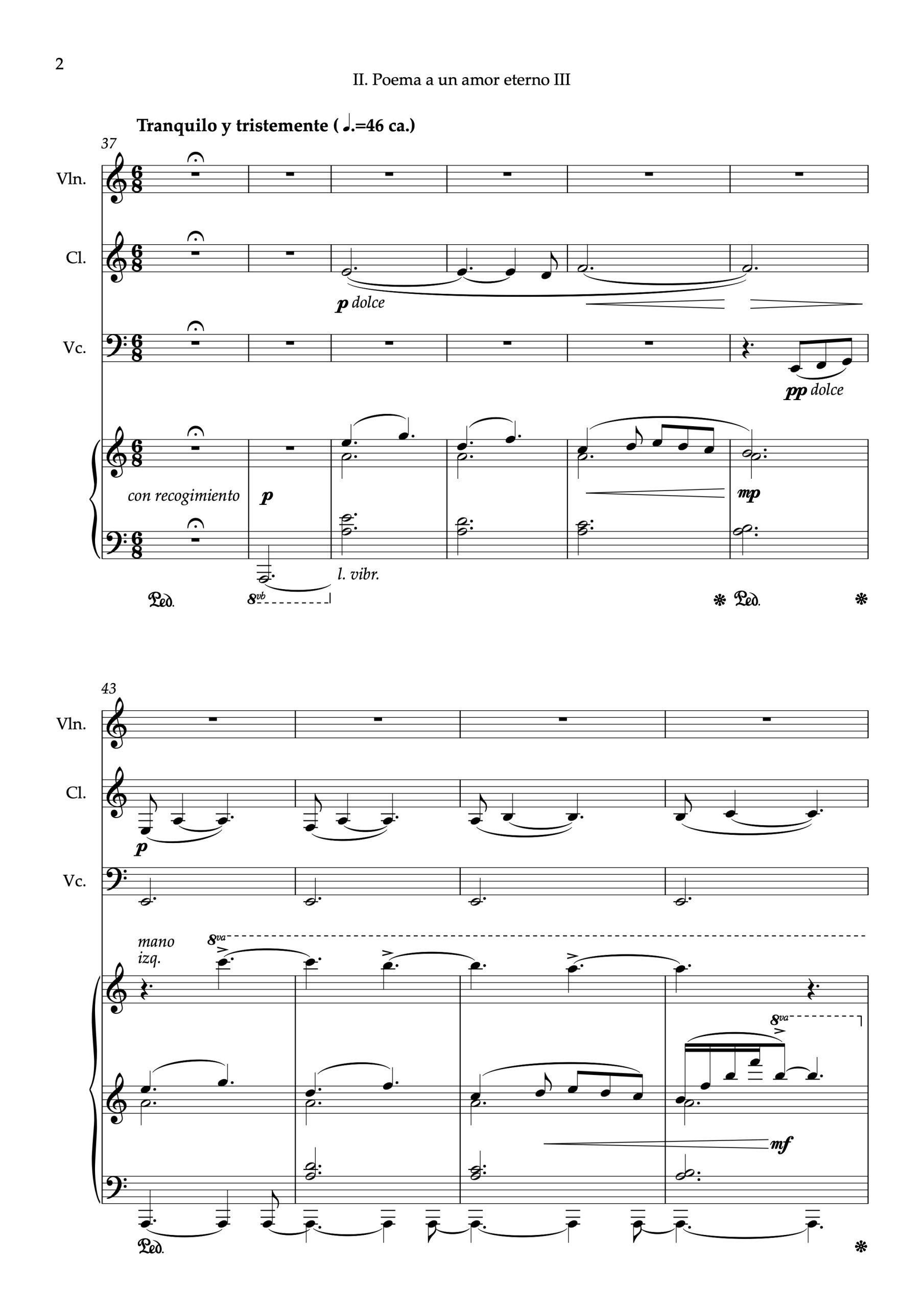 La Eternidad del Ser para clarinete, violín, violonchelo y piano - Imagen 2