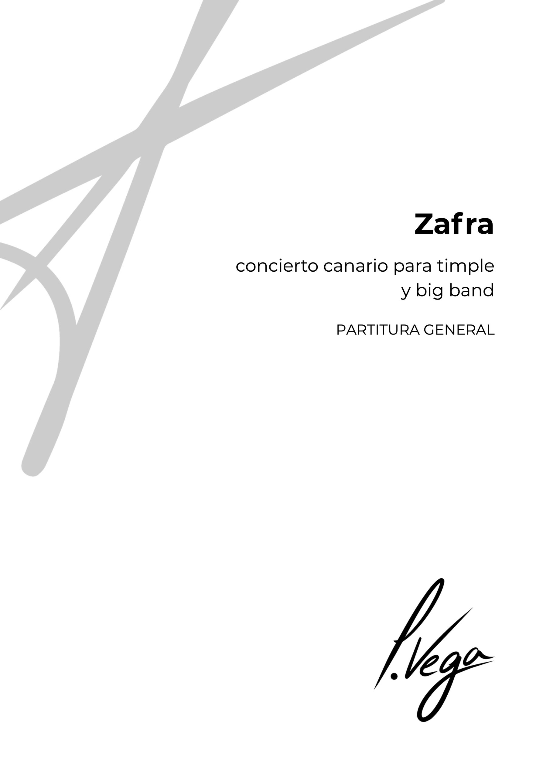 Zafra, concierto canario para timple y big band (partitura general)
