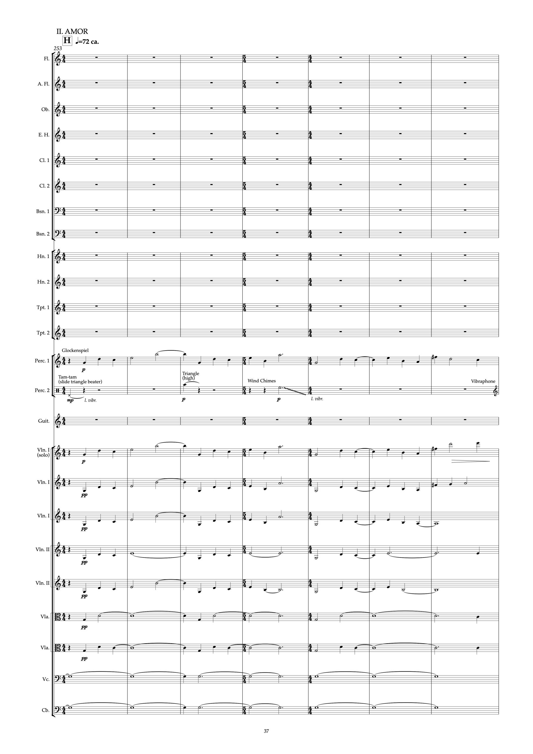 Luz, Amor y Éxtasis, concierto para guitarra y orquesta (partitura general) - Imagen 5