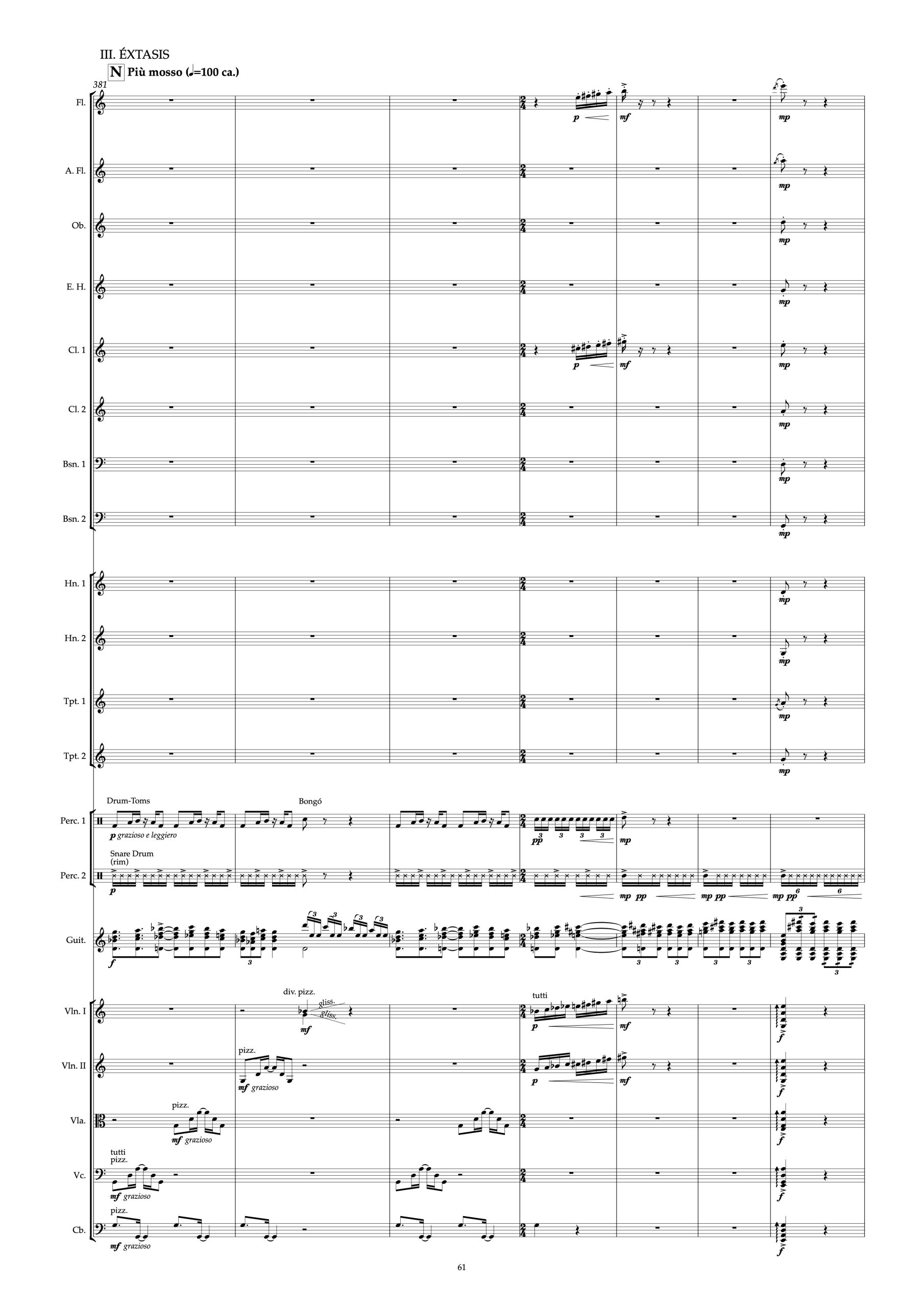 Luz, Amor y Éxtasis, concierto para guitarra y orquesta (partitura general) - Imagen 7