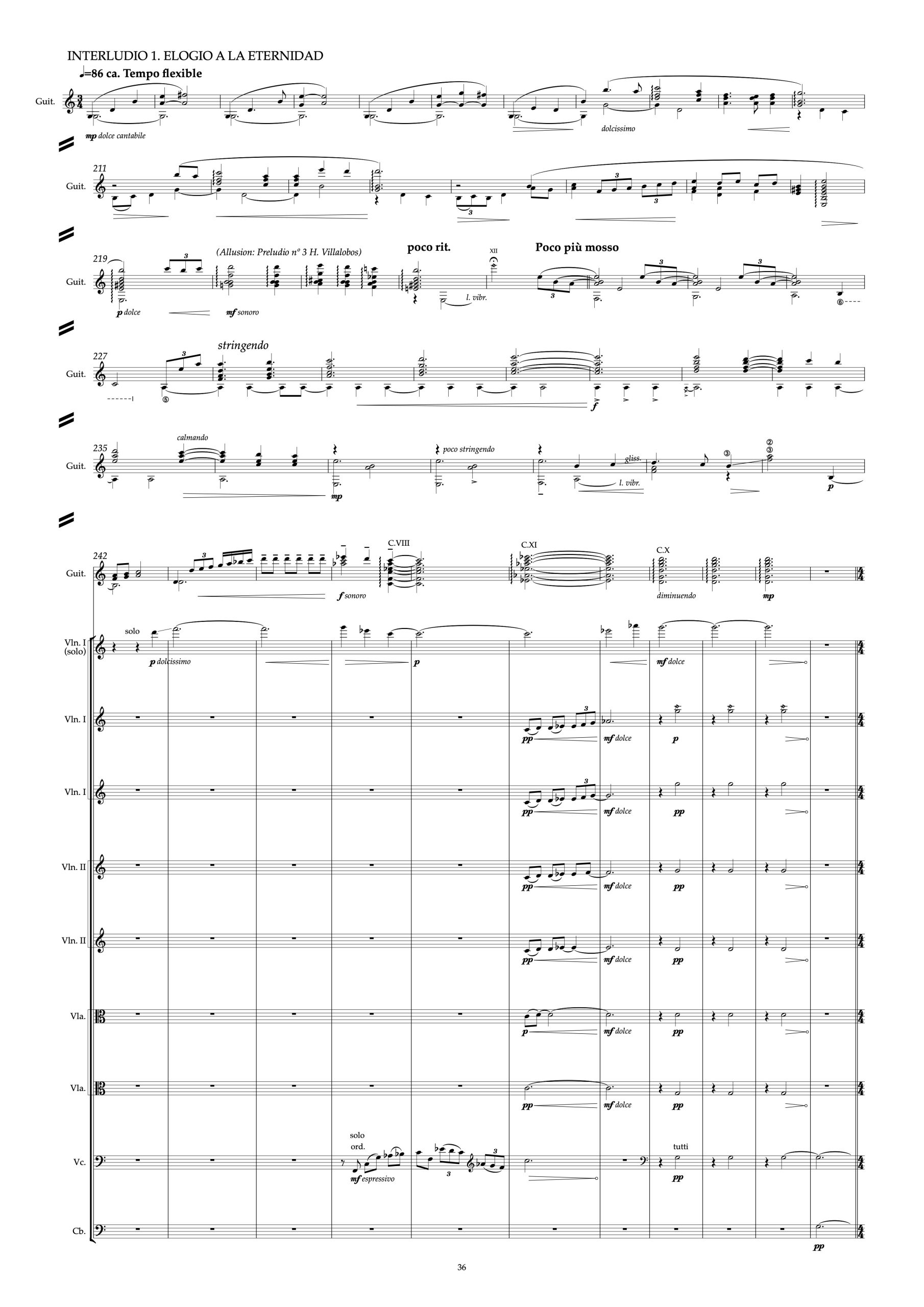 Luz, Amor y Éxtasis, concierto para guitarra y orquesta (partitura general) - Imagen 4