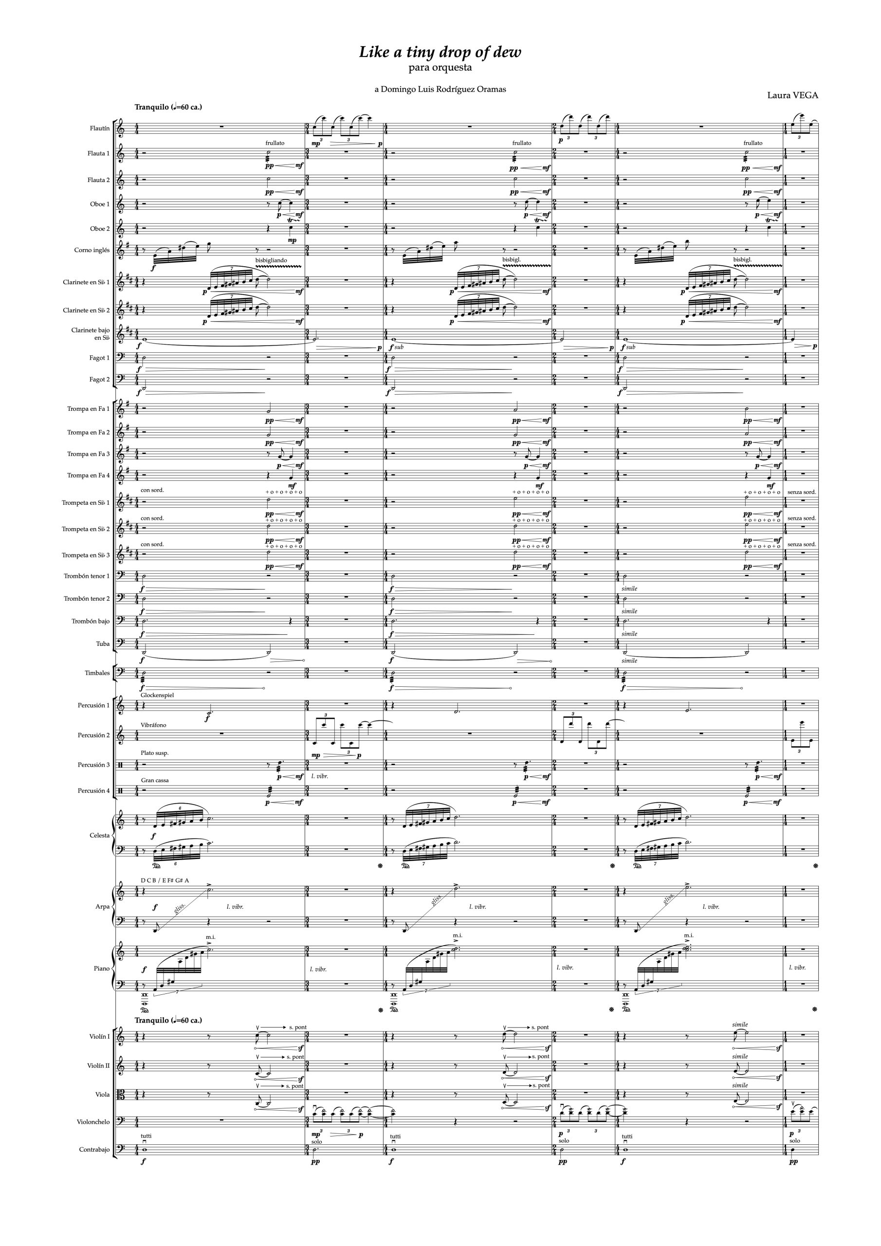 Like a tiny drop of dew para orquesta (partitura general) - Imagen 3